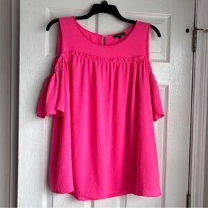 ANDREE BY UNIT Hot Pink Cold-Shoulder Blouse